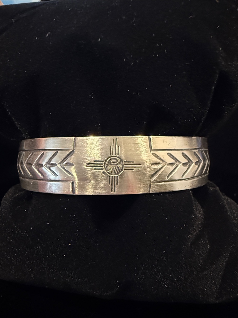 Turquoise Skies Stamp Dancer Attune sterling silver cuff bracelet